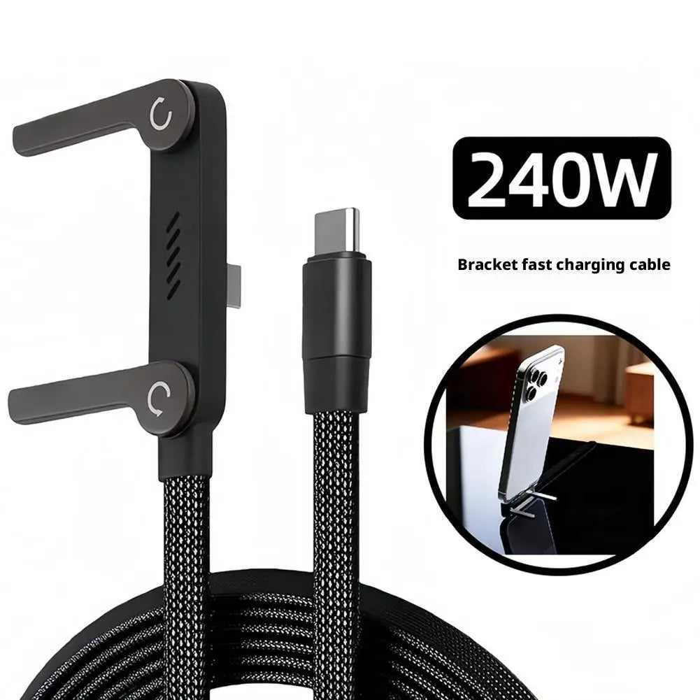 240W Invisible Holder Charger Phone Holder Data Cable Suitable for Apple TPC 2-In-1 Fast Charging Data Cable