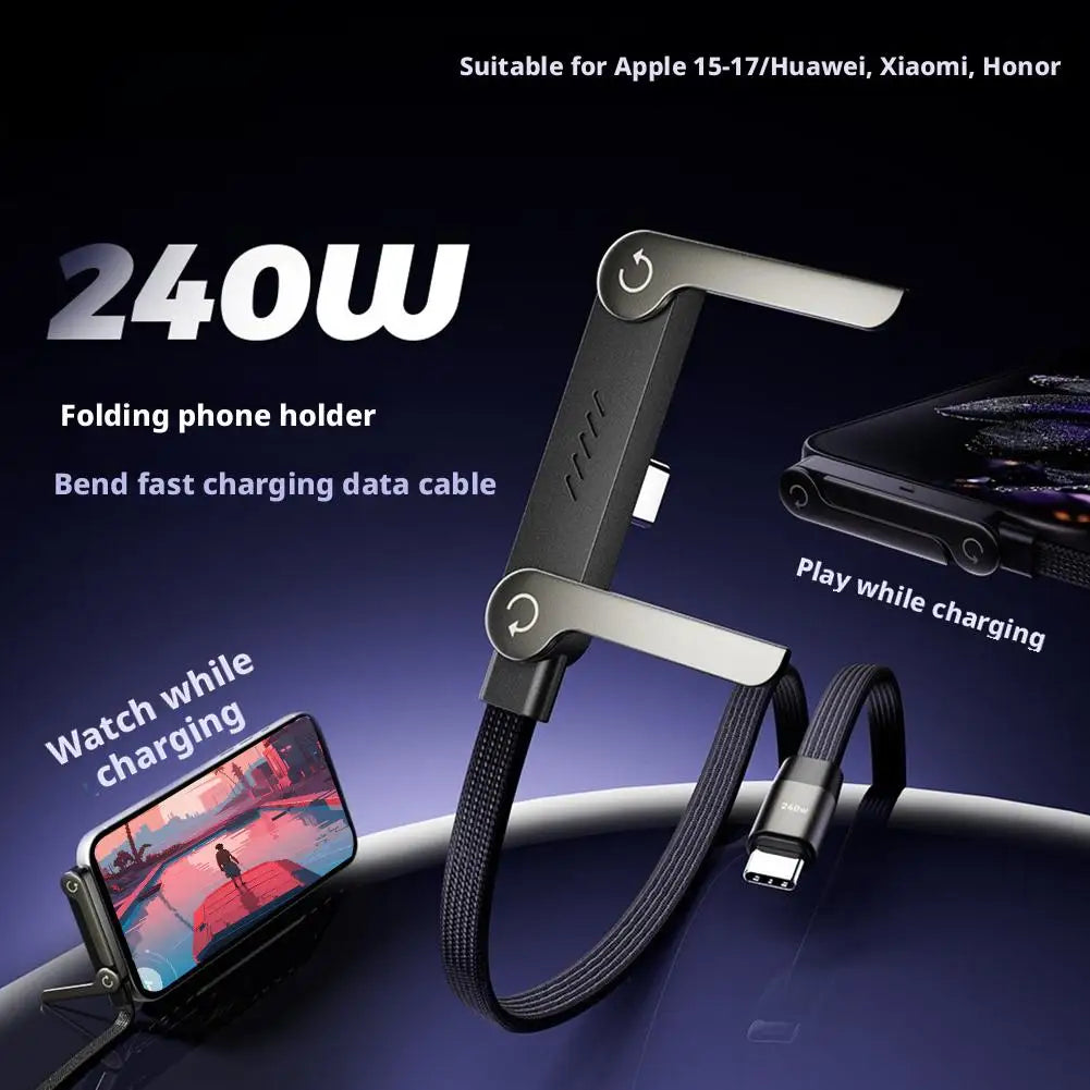 240W Invisible Holder Charger Phone Holder Data Cable Suitable for Apple TPC 2-In-1 Fast Charging Data Cable